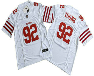 Men's San Francisco 49ers #92 Chase Young White 2023 FUSE Vapor Limited Stitched Jersey