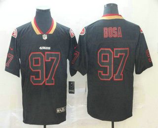 Men's San Francisco 49ers #97 Nick Bosa 2019 Black Lights Out Color Rush Stitched NFL Nike Limited Jersey