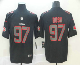Men's San Francisco 49ers #97 Nick Bosa Black 2019 Fashion Impact Black Color Rush Stitched NFL Nike Limited Jersey