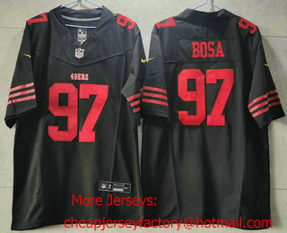 Men's San Francisco 49ers #97 Nick Bosa Black 2023 FUSE Vapor Untouchable Limited Stitched Jersey