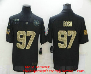 Men's San Francisco 49ers #97 Nick Bosa Black Camo 2020 Salute To Service Stitched NFL Nike Limited Jersey