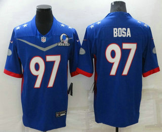 Men's San Francisco 49ers #97 Nick Bosa Blue 2022 Pro Bowl Vapor Untouchable Stitched Limited Jersey