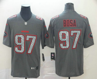Men's San Francisco 49ers #97 Nick Bosa Gray Fashion Static 2019 Vapor Untouchable Stitched NFL Nike Limited Jersey