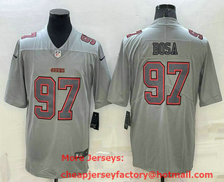 Men's San Francisco 49ers #97 Nick Bosa Grey Atmosphere Fashion 2022 Vapor Untouchable Stitched Limited Jersey