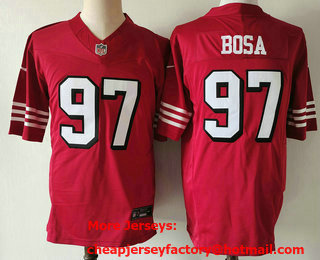 Men's San Francisco 49ers #97 Nick Bosa Red 2023 FUSE Color Rush Vapor Untouchable Limited Jersey