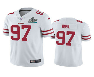 Men's San Francisco 49ers #97 Nick Bosa White Super Bowl LIV Vapor Limited Jersey