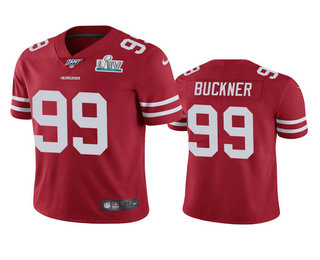 Men's San Francisco 49ers #99 DeForest Buckner Scarlet Super Bowl LIV Vapor Limited Jersey