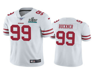 Men's San Francisco 49ers #99 DeForest Buckner White Super Bowl LIV Vapor Limited Jersey