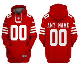Men's San Francisco 49ers Active Player Custom Red Alternate Pullover Hoodie