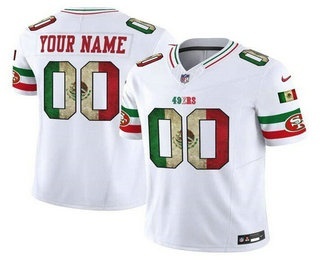 Men's San Francisco 49ers Active Player Custom White 2025 FUSE Mexico Vapor Limited Stitched Jersey