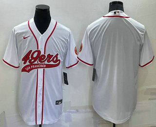 Men's San Francisco 49ers Blank White Stitched MLB Cool Base Nike Baseball Jersey