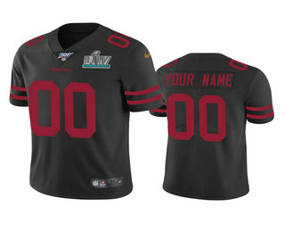 Men's San Francisco 49ers Custom Black Super Bowl LIV Vapor Limited Jersey