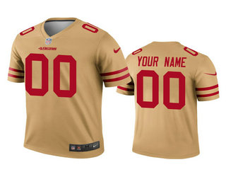 Men's San Francisco 49ers Custom Gold Inverted Legend Jersey