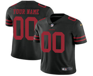 Men's San Francisco 49ers Custom Vapor Untouchable Black Alternate NFL Nike Limited Jersey