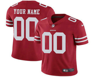 Men's San Francisco 49ers Custom Vapor Untouchable Scarlet Red Team Color NFL Nike Limited Jersey
