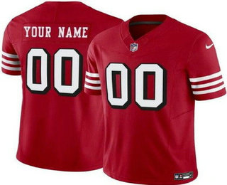 Men's San Francisco 49ers Customized Limited Red Throwback FUSE Vapor Jersey
