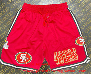 Men's San Francisco 49ers Red 3 Pockets Stitched Shorts