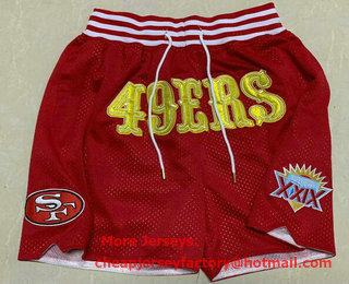 Men's San Francisco 49ers Red XXIX Super Bowl Patch Just Don Shorts