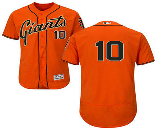 Men's San Francisco Giants #10 Evan Longoria No Name Orange Stitched MLB Flex Base Jersey