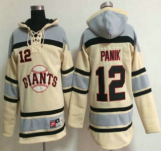 Men's San Francisco Giants #12 Joe Panik Cream Hoody