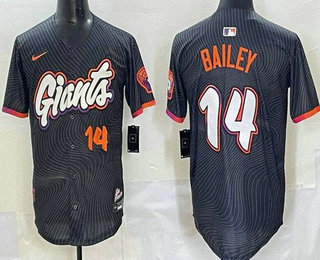 Men's San Francisco Giants #14 Patrick Bailey Black 2025 City Connect Limited Jersey