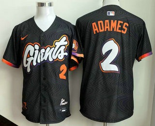 Men's San Francisco Giants #2 Willy Adames Black 2025 City Connect Limited Jersey