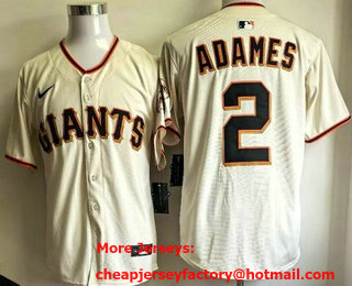 Men's San Francisco Giants #2 Willy Adames Cream Limited Jersey