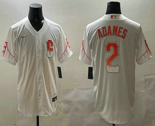 Men's San Francisco Giants #2 Willy Adames White City Connect Stitched Cool Base Nike Jersey