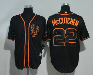 Men's San Francisco Giants #22 Andrew McCutchen Black With Black Number Alternate Stitched MLB Cool Base Jersey