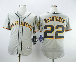 Men's San Francisco Giants #22 Andrew McCutchen Gray Road Stitched MLB Flex Base Jersey
