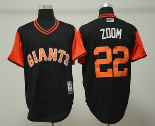 Men's San Francisco Giants #22 Andrew McCutchen Zoom Navy 2018 LLWS Players Weekend Stitched Nickname Jersey