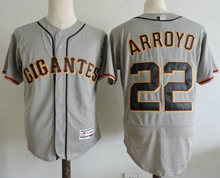 Men's San Francisco Giants #22 Christian Arroyo Gray Gigantes Stitched MLB Flex Base Jersey