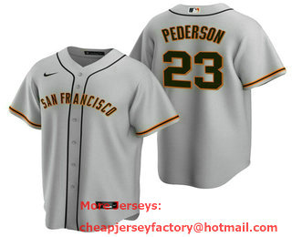 Men's San Francisco Giants #23 Joc Pederson Gray Cool Base Stitched Jersey