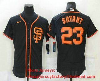 Men's San Francisco Giants #23 Kris Bryant Black Stitched MLB Flex Base Nike Jersey