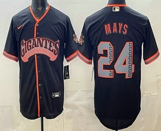 Men's San Francisco Giants #24 Willie Mays Black 2026 Alternate Stadium Stitched Jersey