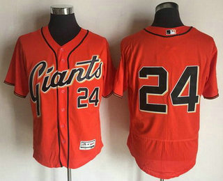 Men's San Francisco Giants #24 Willie Mays Retired Orange 2016 Flexbase Majestic Baseball Jersey Men's San Francisco Giants #24 Willie Mays Retired Orange 2016 Flexbase Majestic Baseball Jersey