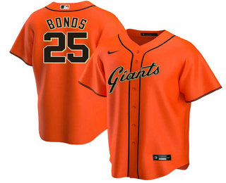 Men's San Francisco Giants #25 Barry Bonds Orange Stitched MLB Cool Base Nike Jersey
