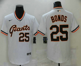 Men's San Francisco Giants #25 Barry Bonds White Pullover Throwback Stitched Cool Base Nike Jersey