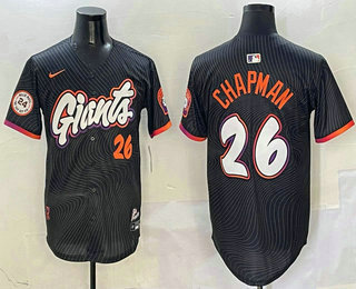 Men's San Francisco Giants #26 Matt Chapman Black With Patch 2025 City Connect Limited Stitched Jersey