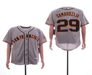 Men's San Francisco Giants #29 Jeff Samardzija Gray Road Stitched Baseball Jersey