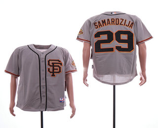 Men's San Francisco Giants #29 Jeff Samardzija Gray SF Stitched Baseball Jersey