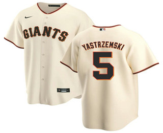 Men's San Francisco Giants #5 Mike Yastrzemski Cream Stitched MLB Cool Base Nike Jersey