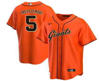 Men's San Francisco Giants #5 Mike Yastrzemski Orange Stitched MLB Cool Base Nike Jersey