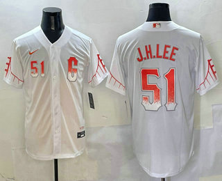 Men's San Francisco Giants #51 Jung Hoo Lee White City Connect Stitched Cool Base Nike Jersey