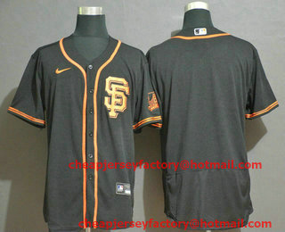 Men's San Francisco Giants Blank Black Stitched Nike MLB Flex Base Jersey