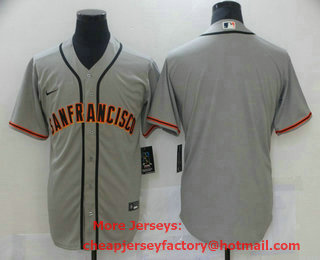 Men's San Francisco Giants Blank Grey Stitched MLB Cool Base Nike Jersey