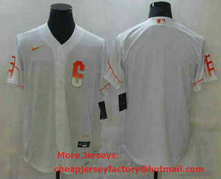 Men's San Francisco Giants Blank White 2021 City Connect Stitched MLB Cool Base Nike Jersey