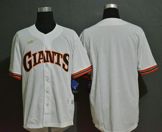 Men's San Francisco Giants Blank White Throwback Cooperstown Stitched MLB Cool Base Nike Jersey