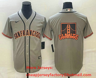Men's San Francisco Giants Gray Team Big Logo Cool Base Stitched Jersey