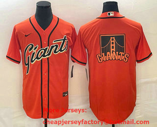 Men's San Francisco Giants Orange Team Big Logo Cool Base Stitched Baseball Jersey